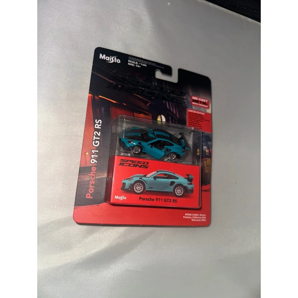 Maisto Speed Icons Porsche 911 GT2 RS Teal 1:64 Die-Cast Metal Car New 2024